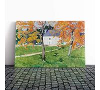 Emile Bernard House Among The Trees Canvas Print | Gallery Wrapped 30mm Frame Wall Art | 20x14 inches | Ready to Hang | Modern Landscape Picture | Living Room Bedroom Lounge Office