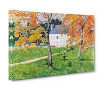 Emile Bernard House Among the Trees Canvas Print | Gallery Wrapped 30mm Frame Wall Art | 30x20 inches | Ready to Hang | Classic Landscape Picture | Living Room Bedroom Lounge Office