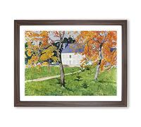 Emile Bernard House Among the Trees Classic Painting Framed Print | A3 Walnut Framed Wall Art | Ready to Hang | Classic Floral Picture | Living Room Bedroom Lounge Office