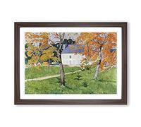 Emile Bernard House Among The Trees Framed Print | A2 Walnut Framed Wall Art | Ready to Hang | Modern Floral Picture | Living Room Bedroom Lounge Office