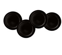 Emile Henry 8-inch Salad/Dessert Plates, Set of 4, Black