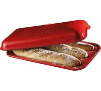Emile Henry Baguette Mould, Ceramic, Burgundy, 39x24x12.5 cm