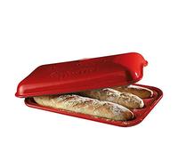 Emile Henry Baguette Mould, Ceramic, Burgundy, 39x24x12.5 cm