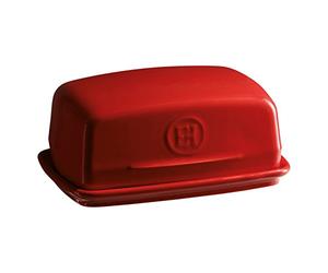 Emile Henry Butter Dish, Ceramic, Burgundy, 16.5x11.5x7.5 cm