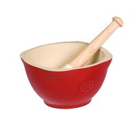 Emile Henry Ceramic Mortar and Pestle, Burgundy