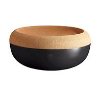 Emile Henry EH718765 Large Storage Cup for Fruit and Vegetables Diameter 35.5 cm Ceramic and Cork Matte Black Truffle
