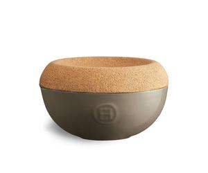Emile Henry EH958761 Salt Pot, Ceramic, Flint Grey, 14.6 x 14.6 x 8.6 cm
