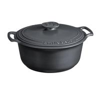 Emile Henry Made in France SUBLIME Ceramic 4 qt. Round Dutch Oven, Graphite