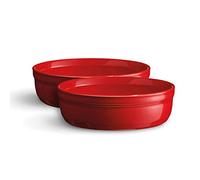 Emile Henry Set 2 x Crème Brulee Dish, (10.13), Burgundy,