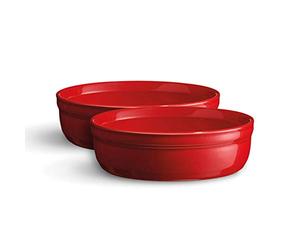 Emile Henry Set 2 x Crème Brulee Dish, (10.13), Burgundy,