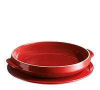Emile Henry Set of Tarte Tatin Pie Plates, Ceramic, Burgundy