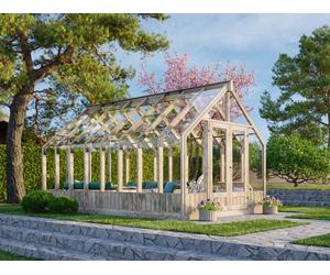 Emilia L (3x4.8m | 13.8m2 | 18mm) Premium Glasshouse (Pressure Treated)