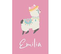 Emilia: Personalized Llama Sketchbook For Girls And kids With Customized Name, Birthday Gift Idea, 120 Pages of 6" x 9" Blank Paper for Drawing, Sketching, Doodling (Sketch Books For Kids)