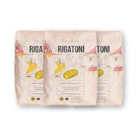 Emilia’s Crafted Pasta Rigatoni - Premium Bronze-Cut Italian Pasta, Slow-Dried for Superior Texture - 500g (Pack of 3)