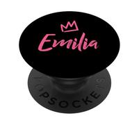 Emilia the Queen/Pink Crown & Name for Women Called Emilia PopSockets Adhesive PopGrip