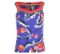 Emilio Pucci Women's Preloved Printed Sleeveless Blouse in Blue Viscose | Size: 8