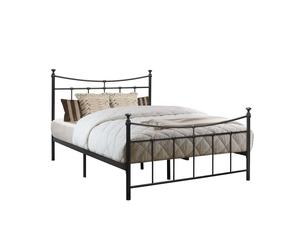 Emily 135cm 4FT6 Double black metal Bed Frame Bedstead decorative finials
