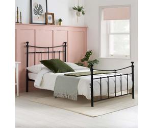 Emily 90cm 3FT Single black metal Bed Frame Bedstead with decorative finials