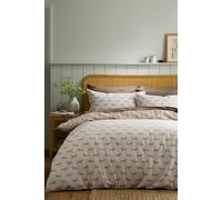 Emily Bond 'Brushed Peggy Dachshund' Cotton Reversible Duvet Cover Set in Cream | Size: King Emily Bond Cream King
