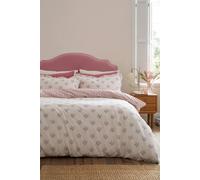 Emily Bond 'Hand Gathered Posy' Cotton Reversible Duvet Cover Set in Red | Size: Single Emily Bond Red Single