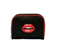 Emily Brooks Large 'Too Glam to Give A Damn' Black Faux Leather Wash Bag Size 24.5x17.5x11cm