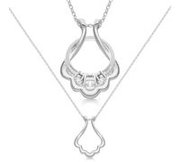 Emily C Original Patented Ring Holder Necklace, Stainless Steel, Cubic Zirconia