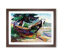 Emily Carr Indian War Canoe Classic Painting Framed Print | A2 Walnut Framed Wall Art | Ready to Hang | Classic Historical Picture | Living Room Bedroom Lounge Office