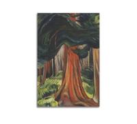 Emily Carr - Red Cedar-1 Premium Canvas Print Wall Paintings Stylish Room Decor for Indoor Home Space 16x24inch