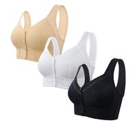 Emily Charm Bra,Emily Charm Bra for Senior, Moona Bra - Front Closure Breathable Bra for Seniors, Moona Bra (Style 11,3X-Large)