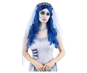 Emily Corpse Bride Disney Blue Long Wavy Hair Wig