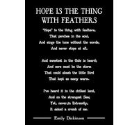 Emily Dickinson Hope is the thing with feathers poem art print (black). Size A4