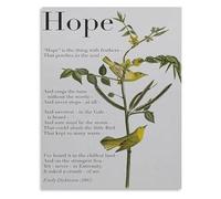 Emily Dickinson Poem Art Poster Hope Is The Thing with Feathers Canvas Painting Wall Art for Living Room Bedroom Decor(Unframed,12x18inch(30x45cm))