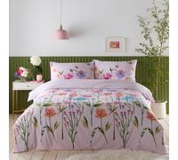 Emily Floral Bedding Duvet Cover Quilt Set with Pillowcase Portfolio Home Pink Double