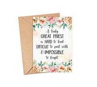 Emily Gift - Priest Farewell & Appreciation Card - A Great Priest Is Hard To Find