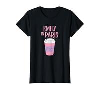 Emily in Paris Coffee Cup & Logo T-Shirt, Women, Black, Large