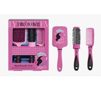 Emily in Paris Hair Care Trio Set Pink Who Moi? Paddle, Round and Comb