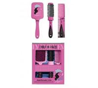 Emily in Paris Hair Care Trio Set Pink Who Moi Paddle, Round and Comb