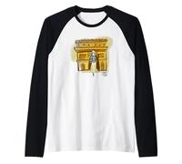 Emily in Paris Posing in The Arc De Triomphe Sketch Portrait Raglan Baseball Tee