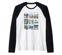 Emily in Paris Watercolor Ilustrations of Paris Raglan Baseball Tee