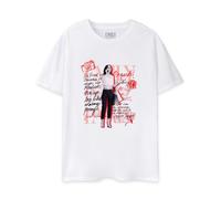 Emily In Paris Womens White Mono Typography Short Sleeved T-Shirt - Large