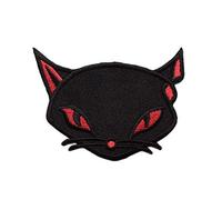 Emily Large Cat Goth/Emo/Punk/Rock Embroidered Iron On/Sew On Patch 7 cm x 9.5 cm (H x W)