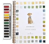 Emily Lex Studio Flowers Watercolor Workbook,Water Color Book for Adults Kids Teens Beginner-Friendly,Watercolor Paint Set,Art Draw Sketch Books with 12 Colors Paint Set and Brush(#d)