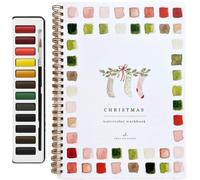 Emily Lex Studio Flowers Watercolor Workbook,Water Color Book for Adults Kids Teens Beginner-Friendly,Watercolor Paint Set,Art Draw Sketch Books with 12 Colors Paint Set and Brush(#e)