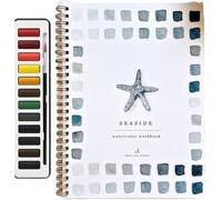 Emily Lex Studio Flowers Watercolor Workbook,Water Color Book for Adults Kids Teens Beginner-Friendly,Watercolor Paint Set,Art Draw Sketch Books with 12 Colors Paint Set and Brush(#b)