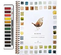 Emily Lex Studio Flowers Watercolor Workbook,Water Color Book for Adults Kids Teens Beginner-Friendly,Watercolor Paint Set,Art Draw Sketch Books with 12 Colors Paint Set and Brush(#n)