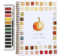 Emily Lex Studio Flowers Watercolor Workbook,Water Color Book for Adults Kids Teens Beginner-Friendly,Watercolor Paint Set,Art Draw Sketch Books with 12 Colors Paint Set and Brush(#c)