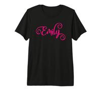Emily Name Personalized Pink Script Letters Women Girls Premium T-Shirt