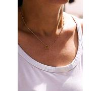 Emily & Ophelia Sterling Silver Gold Plated 'Initial' Star Charm Necklace Silver