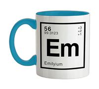 Emily Periodic Element - 11oz - Ceramic Two-Tone Mug for Coffee/Tea - Babyblue/White - One Size