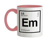 Emily Periodic Element - 11oz - Ceramic Two-Tone Mug for Coffee/Tea - BabyPink/White - One Size